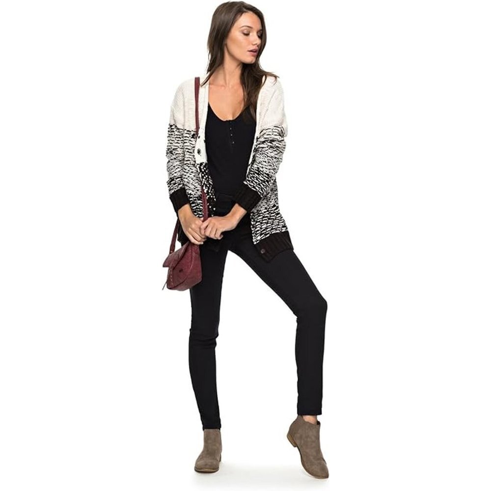 Roxy Women's Call It a Plan Wool Blend Button Cardigan Multicolors‎ Women Size M